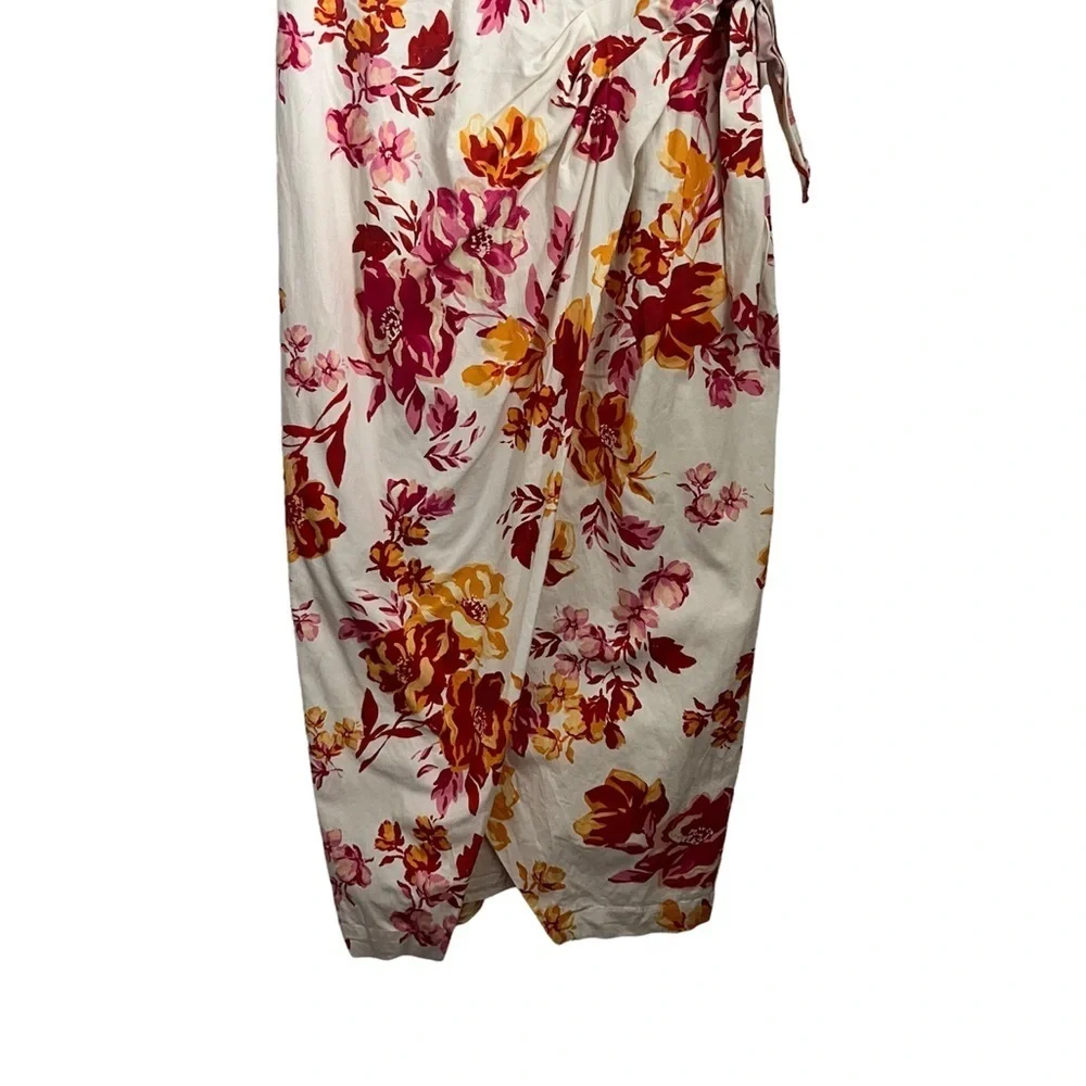 Great Jones White Pink Floral Printed Tank Midi Dress